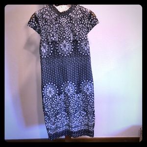 Blue and white floral dress